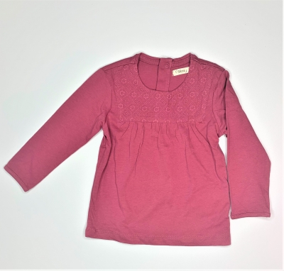 Pull bebe fille manches longues a broderie