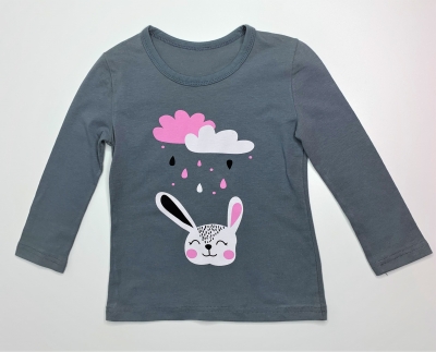 Pull fille dessin lapin manches longues